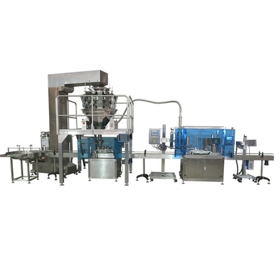 Dried Food Nut Fruit Beans Cans Container Filling Sewing Sealing Capping Labeling Machine